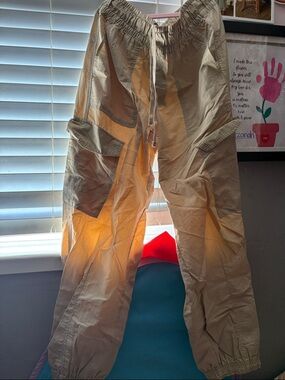 Old Navy Beige Cargo Track Pants